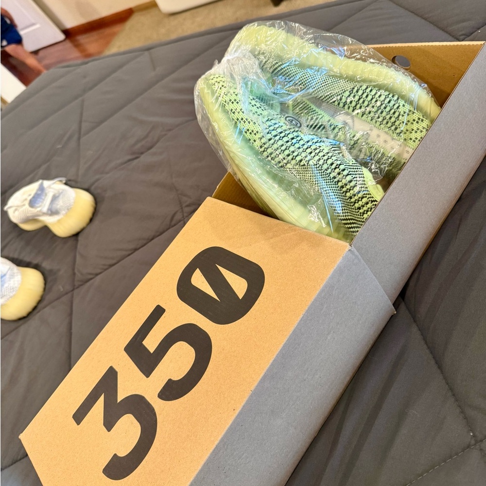 Yeezy Boost 350 V2 in Neon green and Black